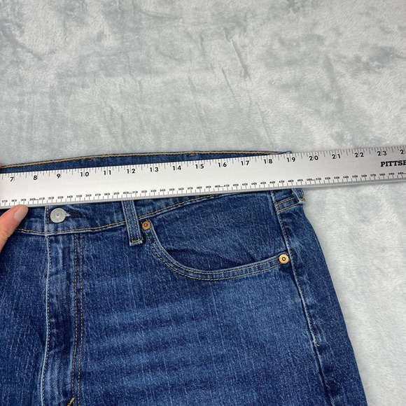 Levi's 505 Jeans Mens 38x32 Blue Denim Faded Regular Fit High Rise Straight Leg - Picture 7 of 10